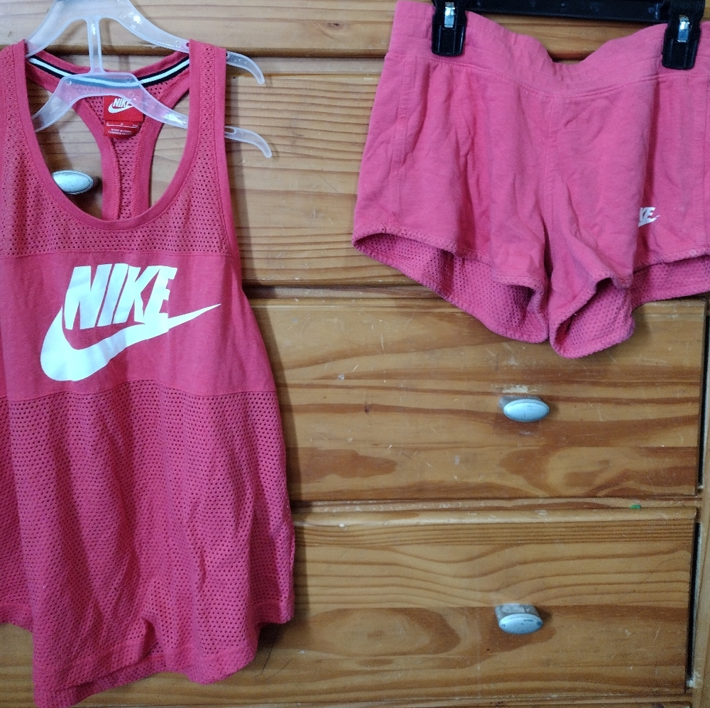 Women's Pink Set of Nike Running shorts & Top